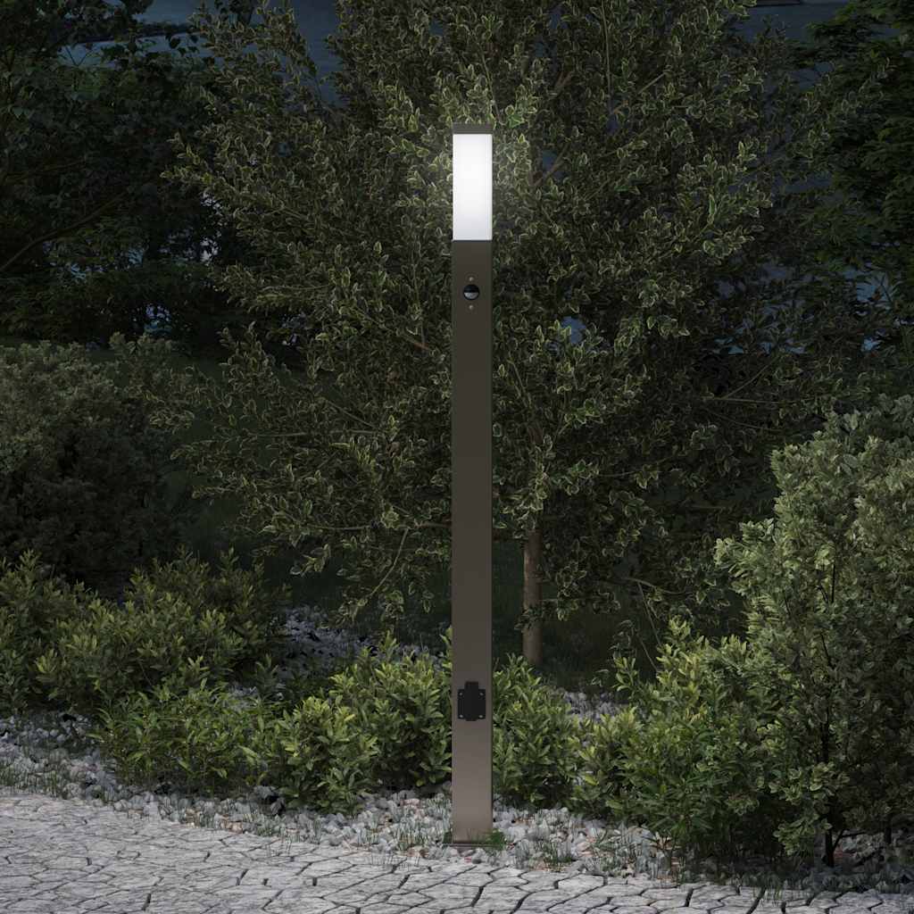 Vidaxx Pollerleuchte mit Sensor und Steckdose 110 cm Edelstahl IP44