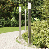 Vidaxx Pollerbeleuchtung mit Sensor und Steckdose 3 Stück 110 cm Edelstahl IP44