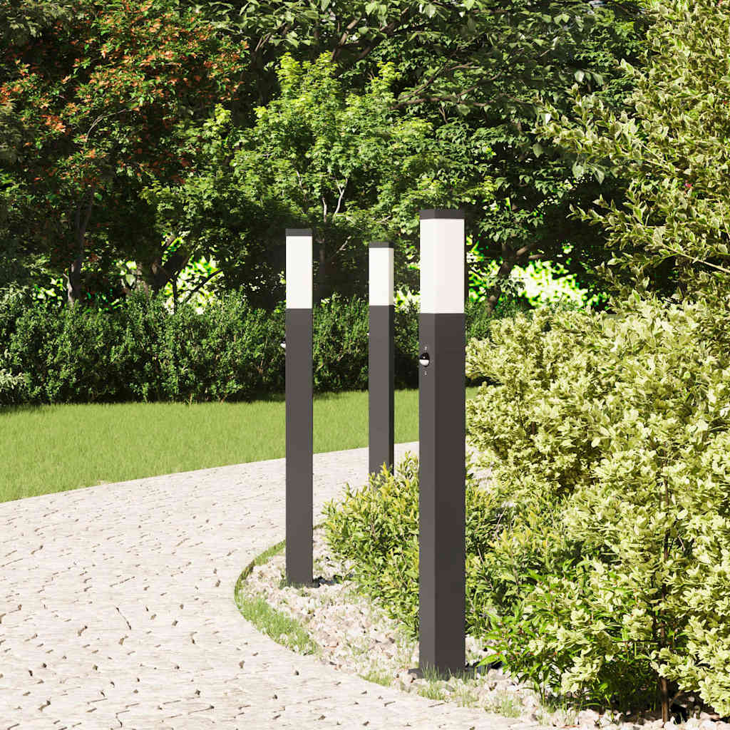 VidaXL Pollerbeleuchtung mit Sensor 3 Stück 80 cm Schwarz IP44