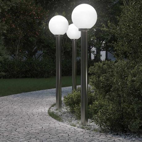 Vidaxx Pollerbeleuchtung 3 Stück 120 cm Edelstahl IP44