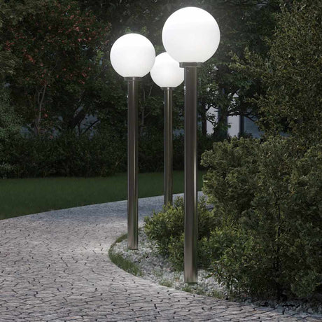 Vidaxx Pollerbeleuchtung mit Sensor 3 Stück 120 cm Edelstahl IP44
