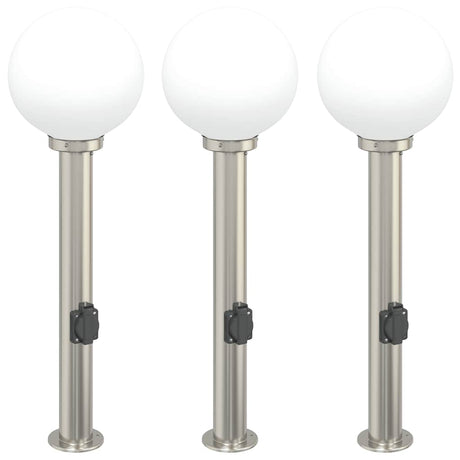 Vidaxx Pollerbeleuchtung mit Fassung 3 Stück 80 cm Edelstahl IP44