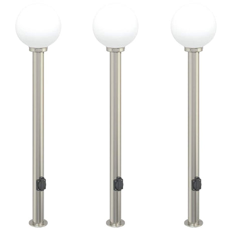 Vidaxx Pollerleuchte mit Fassung 3 Stück 120 cm Edelstahl IP44