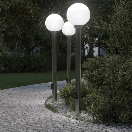 Vidaxx Pollerleuchte mit Fassung 3 Stück 120 cm Edelstahl IP44