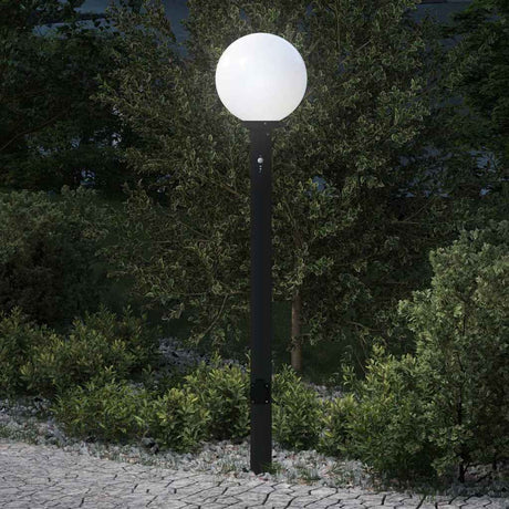 Vidaxx Pollerleuchte mit Sensor und Steckdose 120 cm schwarz IP44