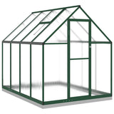 VidaXL Gartengewächshaus mit Grundrahmen 224x169x202 cm Aluminium grün
