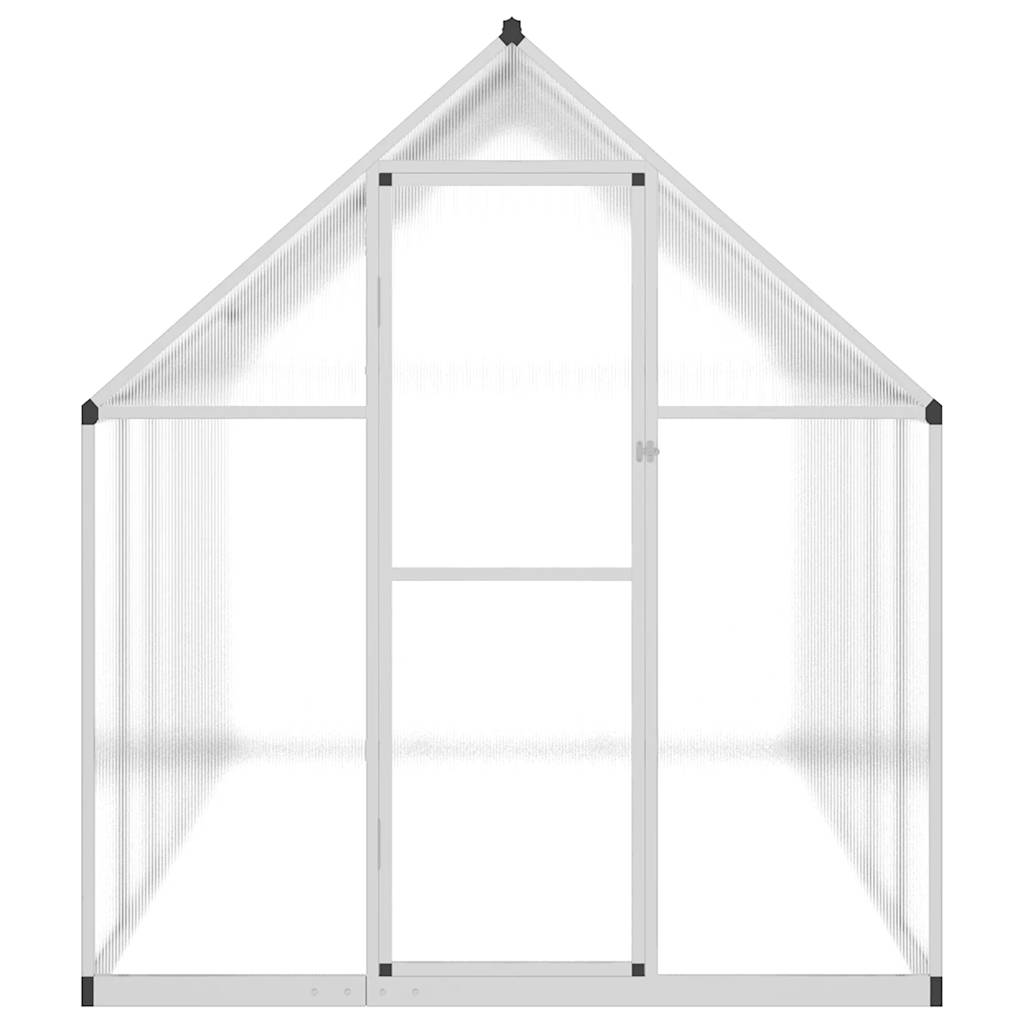 VidaXL Gartengewächshaus mit Grundgestell 334x169x195 cm Aluminium silberfarben