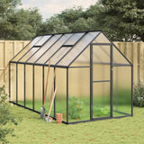 VidaXL Gartengewächshaus mit Grundrahmen 334 x 169 x 195 cm, Farbe Aluminium Anthrazit