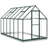 VidaXL Gartengewächshaus mit Grundrahmen 334x169x202 cm Aluminium grün