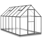 VidaXL Gartengewächshaus mit Grundrahmen 334x169x202 cm, Farbe Aluminium Anthrazit
