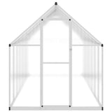 VidaXL Gartengewächshaus mit Grundgestell 445x169x195 cm Aluminium Silber
