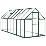 VidaXL Gartengewächshaus mit Grundrahmen 445x169x195 cm Aluminium grün