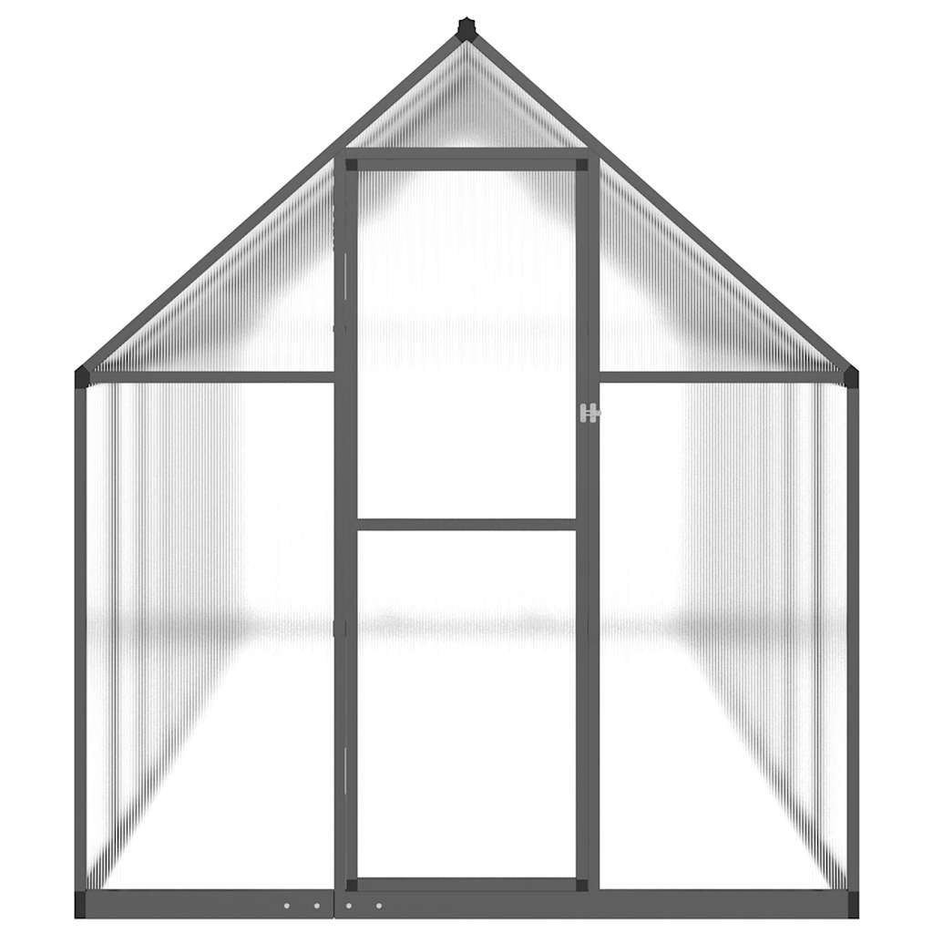VidaXL Gartengewächshaus mit Grundrahmen 445 x 169 x 195 cm, Farbe Aluminium Anthrazit