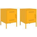 Vidaxl nachtkastjes 2 st 36x39x50,5 cm staal mosterdgeel