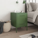 Vidaxl nachtkastje 36x39x50,5 cm staal olijfgroen
