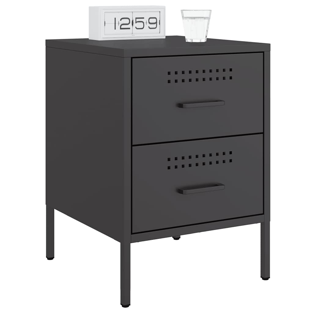 Vidaxl nachtkastjes 2 st 36x39x50,5 cm staal zwart