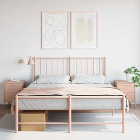 Vidaxl nachtkastjes 2 st 36x39x50,5 cm staal roze