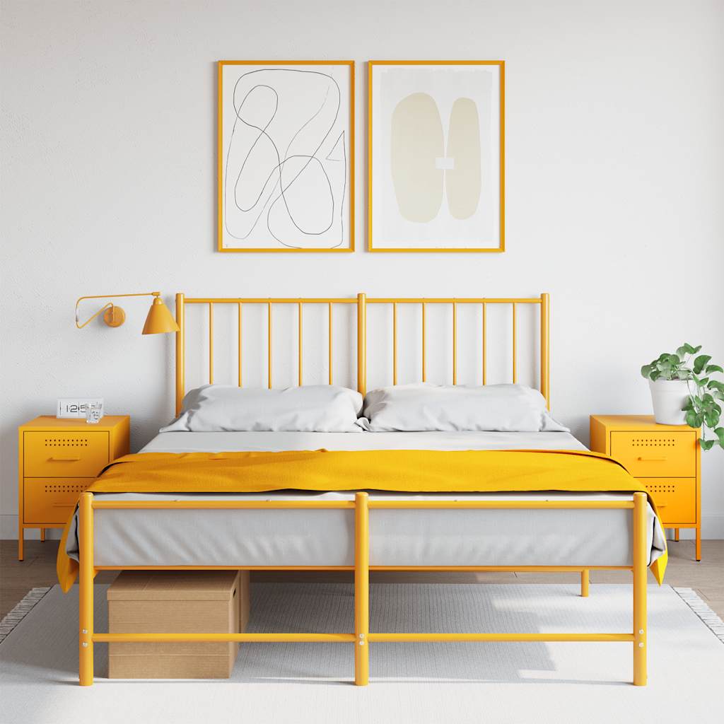 Vidaxl nachtkastjes 2 st 36x39x50,5 cm staal mosterdgeel