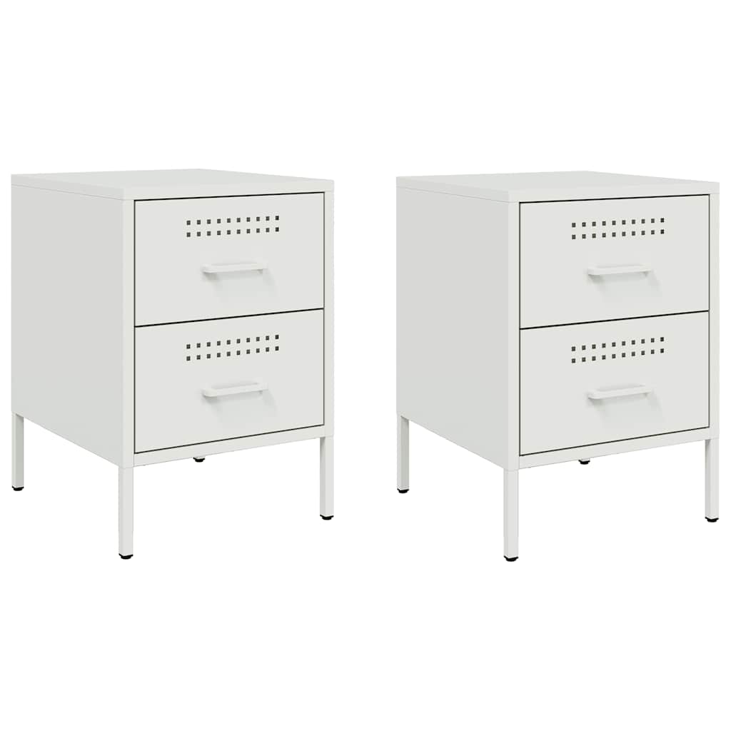 Vidaxl nachtkastjes 2 st 36x39x50,5 cm staal wit