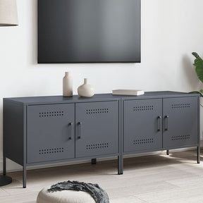 Vidaxl tv-meubelen 2 st 68x39x50,5 cm staal antracietkleurig