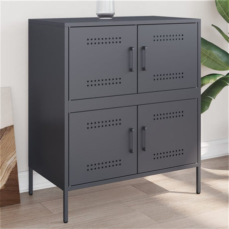 Vidaxl dressoir 68x39x79 cm staal antracietkleurig