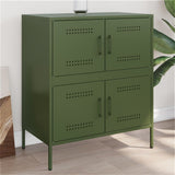 Vidaxl dressoir 68x39x79 cm staal olijfgroen