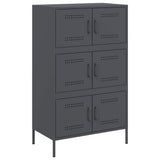 Vidaxl hoge kast 68x39x113 cm staal antracietkleurig
