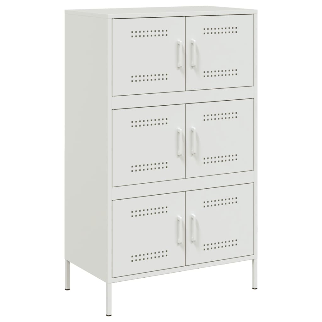 Vidaxl hoge kast 68x39x113 cm staal wit