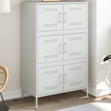 Vidaxl hoge kast 68x39x113 cm staal wit