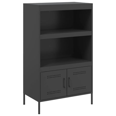 Vidaxl hoge kast 68x39x113 cm staal zwart