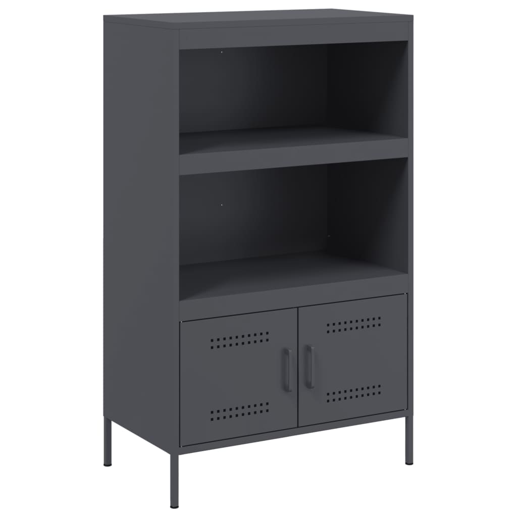 Vidaxl hoge kast 68x39x113 cm staal antracietkleurig