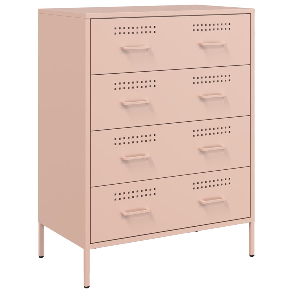 Vidaxl dressoir 68x39x89 cm staal roze