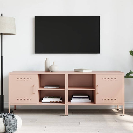 Vidaxl tv-meubelen 2 st 68x39x50,5 cm staal roze