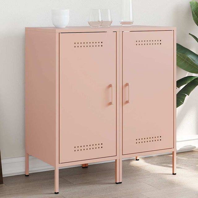 Vidaxl dressoirs 2 st 36x39x79 cm staal roze