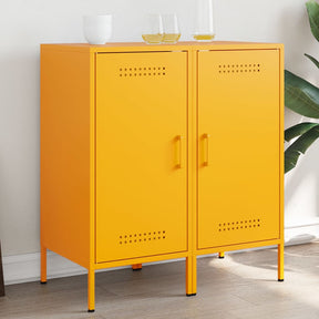 Vidaxl dressoirs 2 st 36x39x79 cm staal mosterdgeel