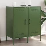 Vidaxl dressoirs 2 st 36x39x79 cm staal olijfgroen