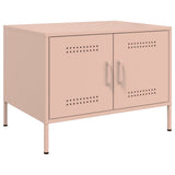 Vidaxl salontafel 68x50x50,5 cm staal roze