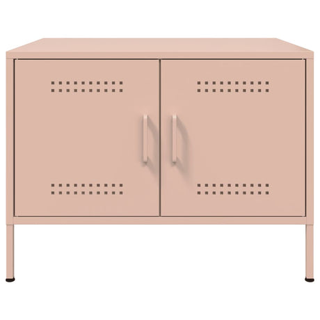 Vidaxl salontafel 68x50x50,5 cm staal roze