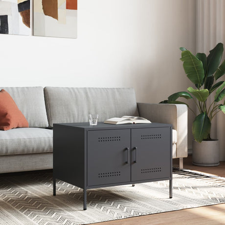 Vidaxl salontafel 68x50x50,5 cm staal antracietkleurig