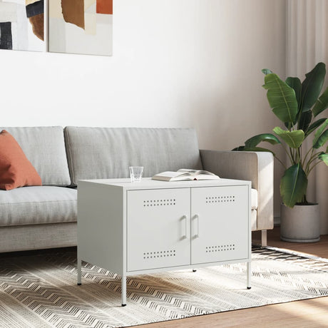 Vidaxl salontafel 68x50x50,5 cm staal wit