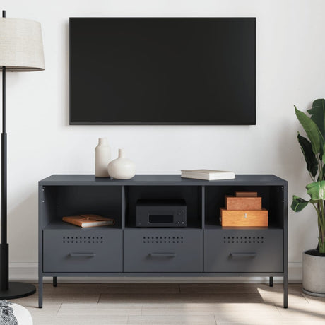 Vidaxl tv-meubel 100,5x39x50,5 cm staal antracietkleurig