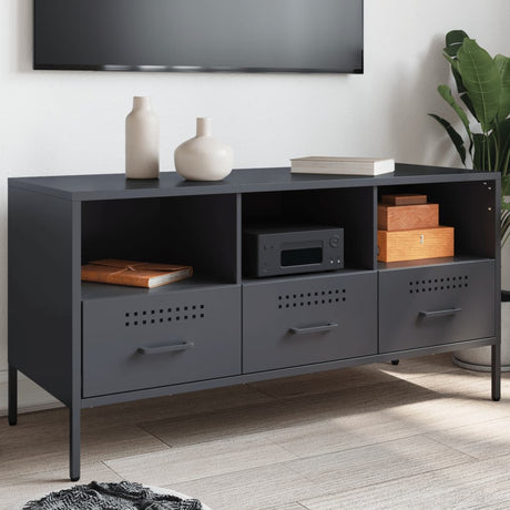 Vidaxl tv-meubel 100,5x39x50,5 cm staal antracietkleurig