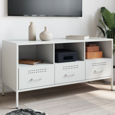 Vidaxl tv-meubel 100,5x39x50,5 cm staal wit