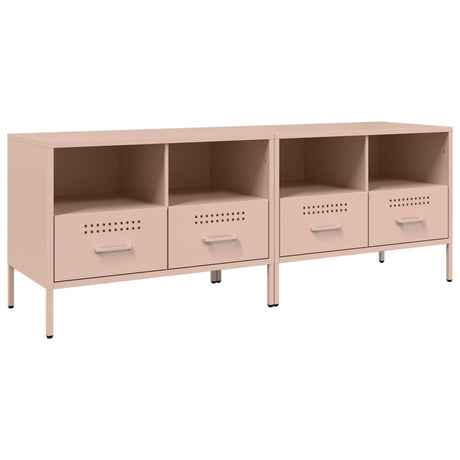 Vidaxl tv-meubelen 2 st 68x39x50,5 cm staal roze