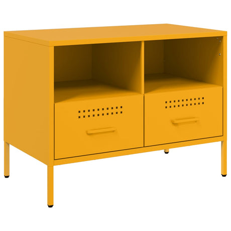 Vidaxl tv-meubel 68x39x50,5 cm staal mosterdgeel