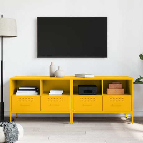 Vidaxl tv-meubelen 2 st 68x39x50,5 cm staal mosterdgeel