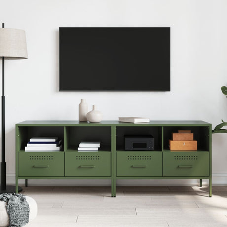 Vidaxl tv-meubelen 2 st 68x39x50,5 cm staal olijfgroen