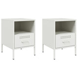Vidaxl nachtkastjes 2 st 36x39x50,5 cm staal wit