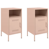 Vidaxl nachtkastjes 2 st 36x39x68 cm staal roze
