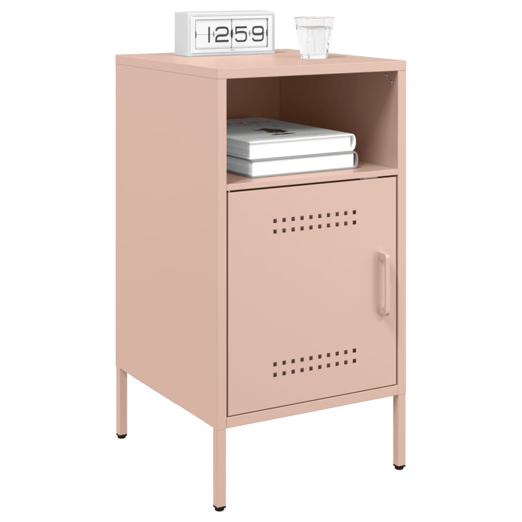 Vidaxl nachtkastjes 2 st 36x39x68 cm staal roze